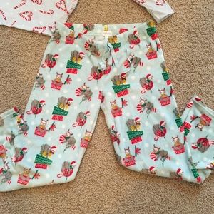 Girls Large Christmas FUZZY pajama pants NWOT
